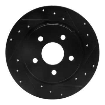 Picture of R1 20-25 Chrysler Pacifica Rear Right Drilled & Slotted Black Brake Rotor