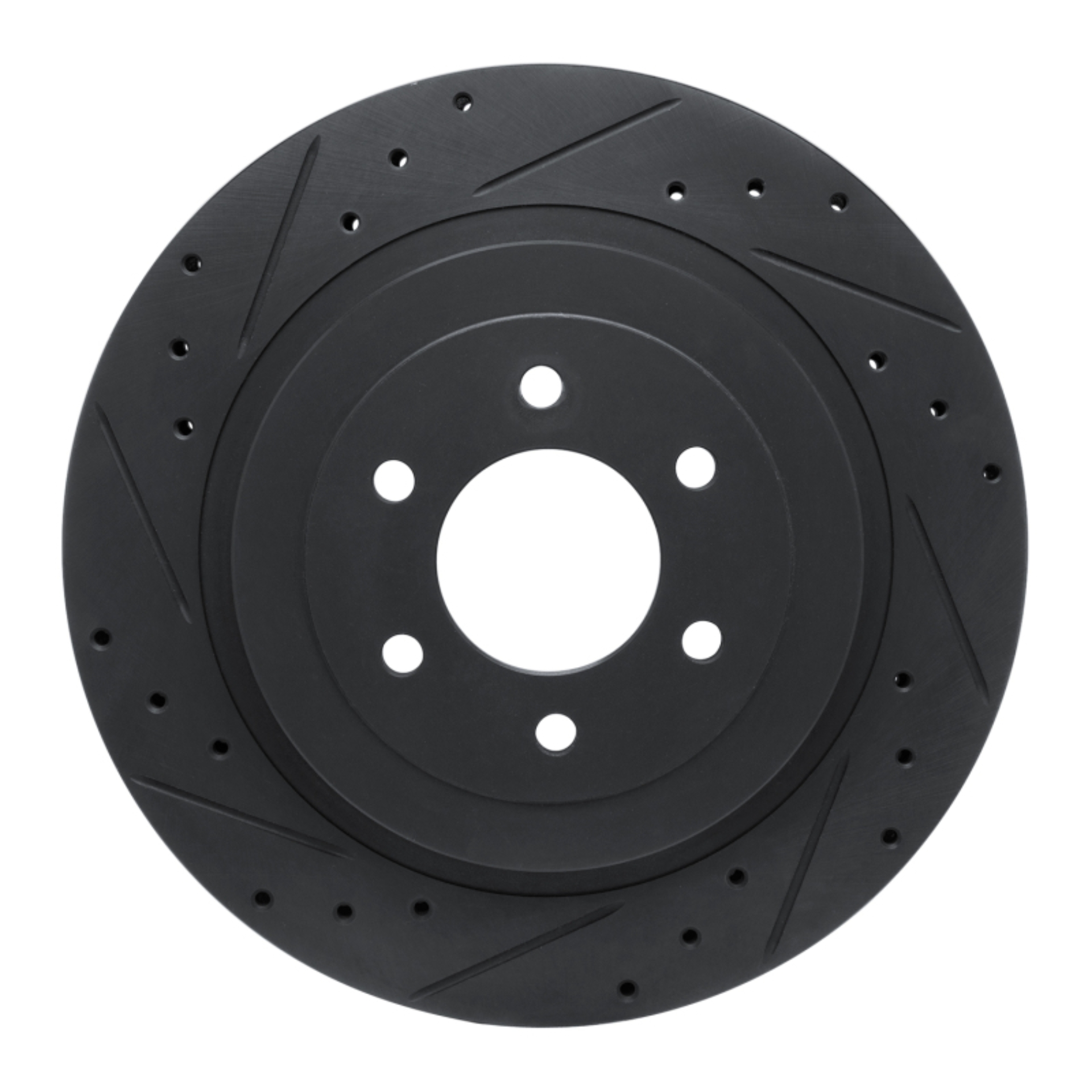 Picture of R1 92-02 Dodge Viper Rear Left Drilled & Slotted Black Brake Rotor