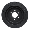 Picture of R1 92-02 Dodge Viper Rear Left Drilled & Slotted Black Brake Rotor