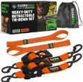 Picture of Rhino USA Retractable Ratchet Straps (4 Pack, 2Inx10Ft) (Orange)