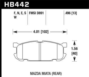 Picture of Hawk Performance 01-03 Mazda Miata HPS 5.0 Rear Brake Pads
