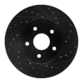 Picture of R1 99-04 Jeep Grand Cherokee Front Left Drilled & Slotted Black Brake Rotor