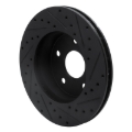 Picture of R1 99-04 Jeep Grand Cherokee Front Left Drilled & Slotted Black Brake Rotor
