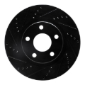 Picture of R1 97-05 Buick Park Avenue Front Left Drilled & Slotted Black Brake Rotor