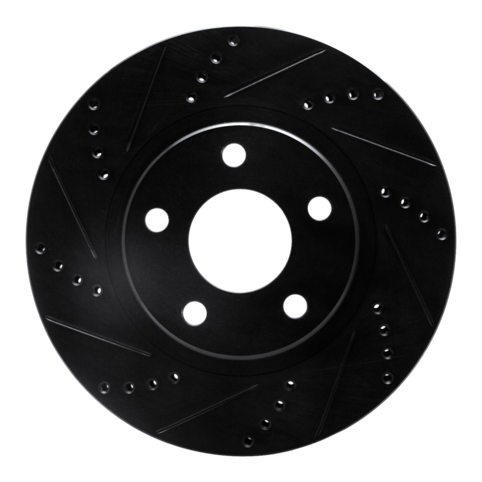 Picture of R1 97-05 Buick Park Avenue Front Left Drilled & Slotted Black Brake Rotor