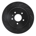 Picture of R1 05-11 Cadillac STS Rear Left Drilled & Slotted Black Brake Rotor