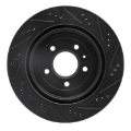 Picture of R1 05-11 Cadillac STS Rear Left Drilled & Slotted Black Brake Rotor