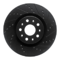 Picture of R1 14-25 Cadillac CT6 Front Right Drilled & Slotted Black Brake Rotor