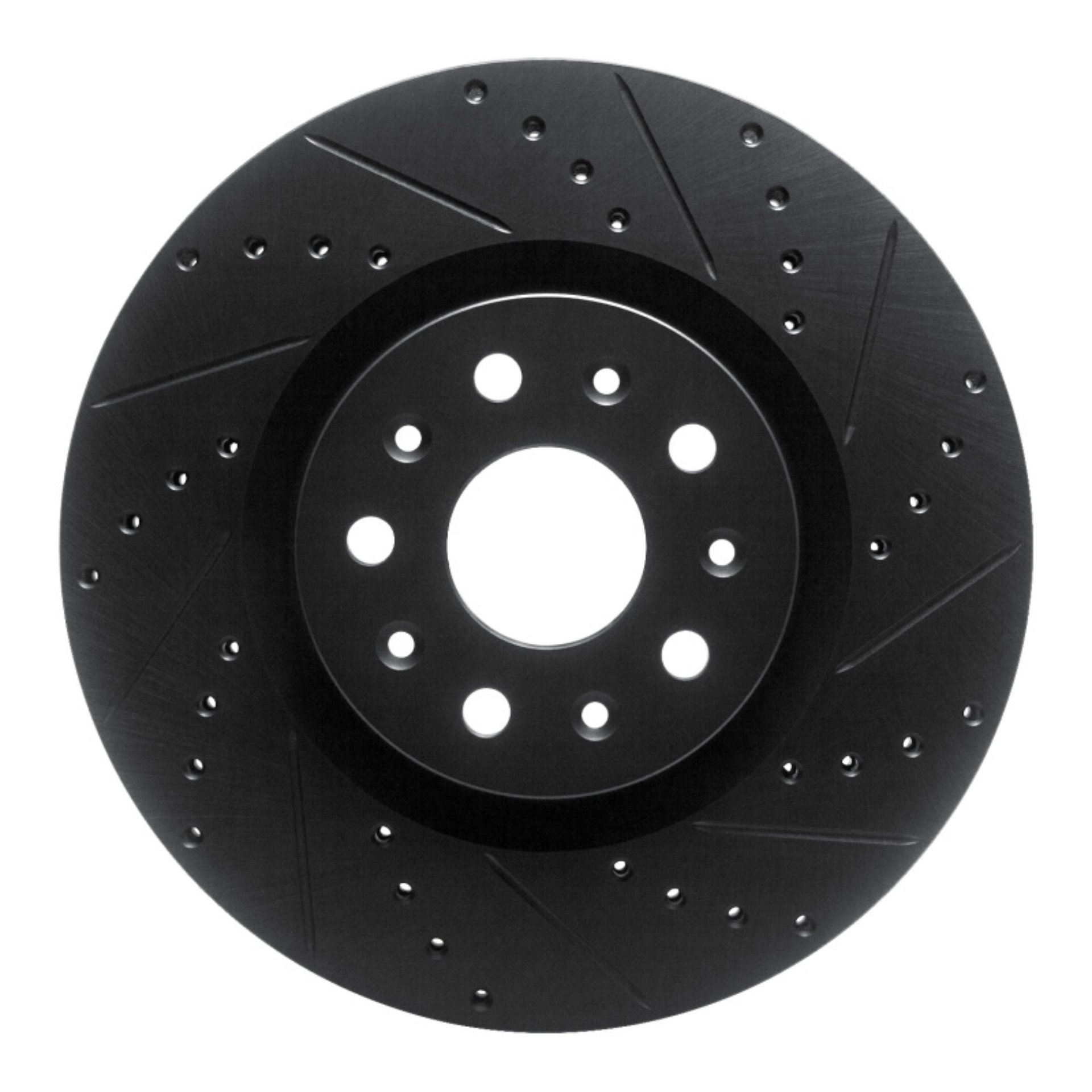 Picture of R1 14-25 Cadillac CT6 Front Right Drilled & Slotted Black Brake Rotor