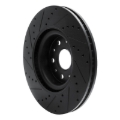 Picture of R1 14-25 Cadillac CT6 Front Right Drilled & Slotted Black Brake Rotor