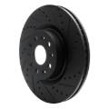 Picture of R1 14-25 Cadillac CT6 Front Right Drilled & Slotted Black Brake Rotor