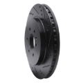 Picture of R1 04-09 Cadillac SRX Rear Right Drilled & Slotted Black Brake Rotor