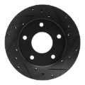 Picture of R1 82-88 Chevrolet Camaro Rear Right Drilled & Slotted Black Brake Rotor