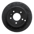Picture of R1 07-15 Chevrolet Equinox Rear Left Drilled & Slotted Black Brake Rotor