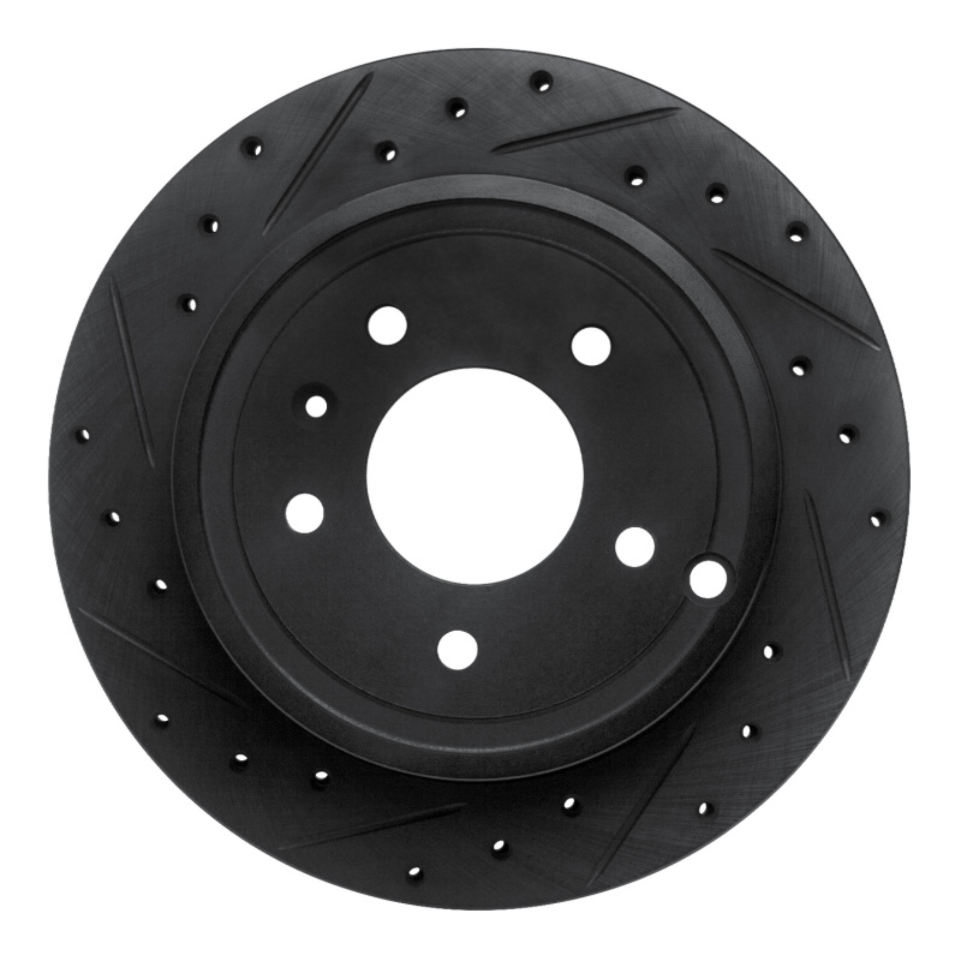 Picture of R1 07-15 Chevrolet Equinox Rear Left Drilled & Slotted Black Brake Rotor