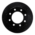 Picture of R1 99-20 Cadillac DeVille Front Left Drilled & Slotted Black Brake Rotor