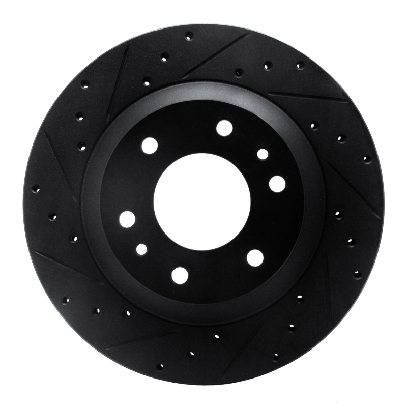 Picture of R1 02-05 Buick Rainier Front Left Drilled & Slotted Black Brake Rotor