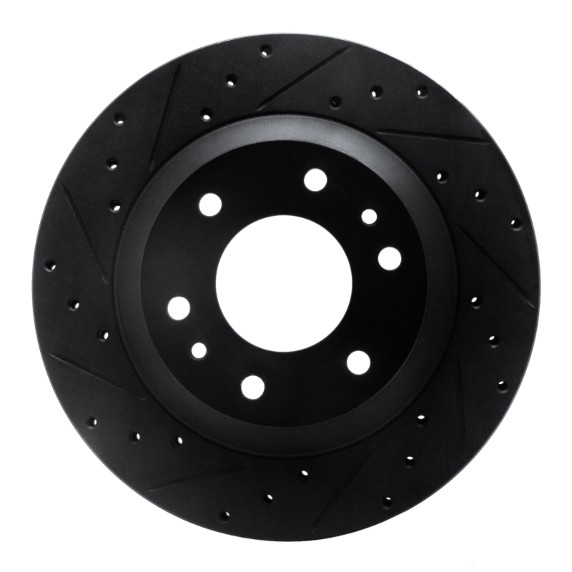 Picture of R1 02-05 Buick Rainier Front Left Drilled & Slotted Black Brake Rotor