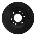 Picture of R1 02-05 Buick Rainier Front Left Drilled & Slotted Black Brake Rotor