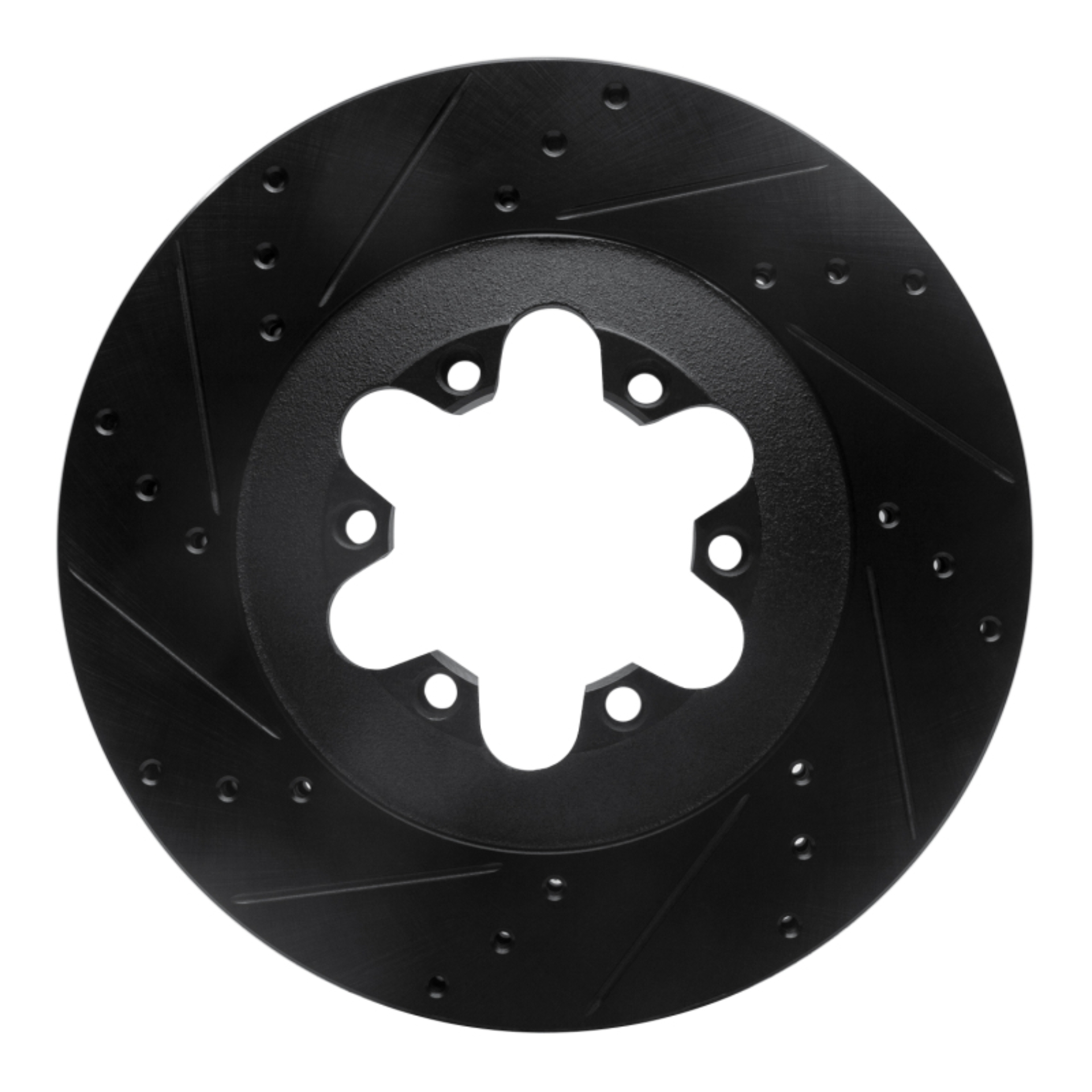 Picture of R1 09-12 Chevrolet Colorado Front Left Drilled & Slotted Black Brake Rotor