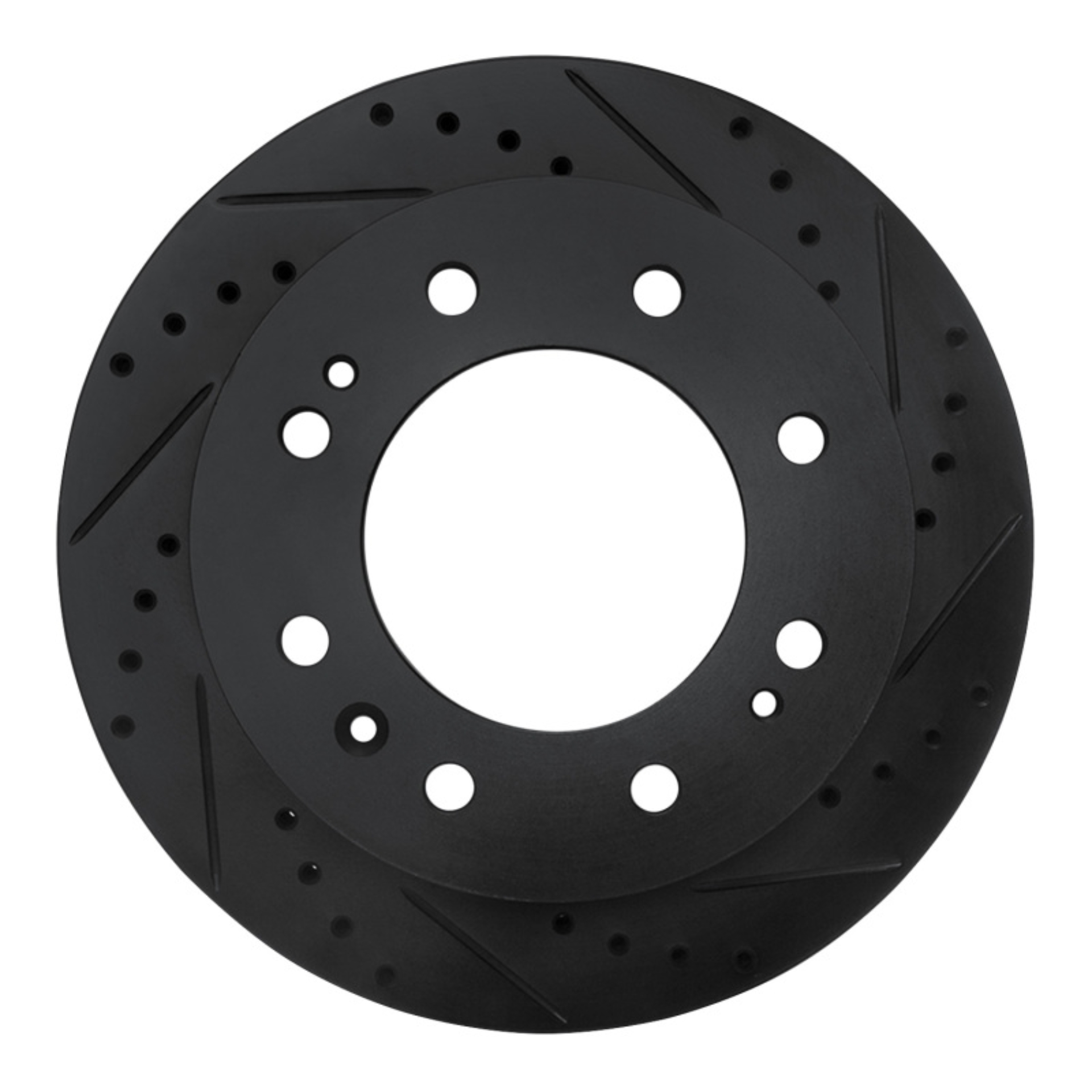 Picture of R1 11-25 Chevrolet Silverado 3500 HD Front Right Drilled & Slotted Black Brake Rotor