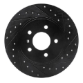 Picture of R1 05-05 Buick Terraza Rear Right Drilled & Slotted Black Brake Rotor