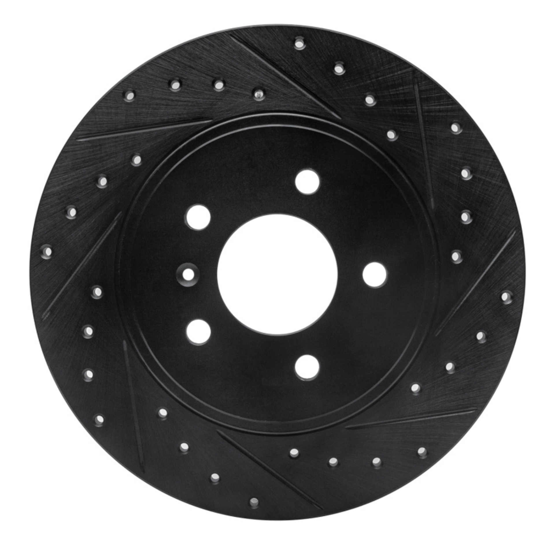Picture of R1 05-05 Buick Terraza Rear Right Drilled & Slotted Black Brake Rotor