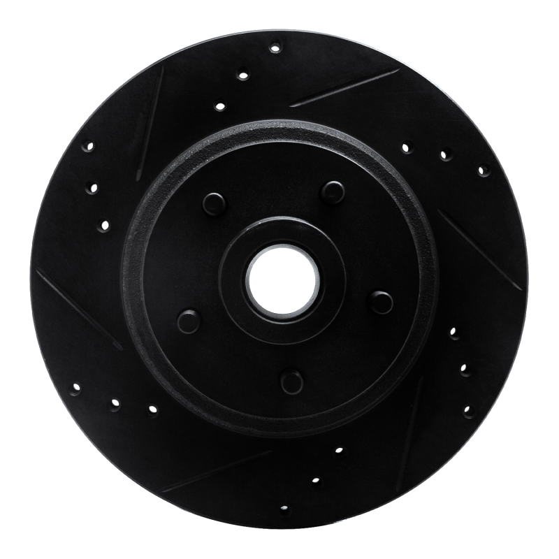 Picture of R1 70-72 Ford Galaxie 500 Front Left Drilled & Slotted Black Brake Rotor