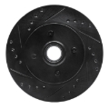 Picture of R1 87-93 Ford Mustang Front Left Drilled & Slotted Black Brake Rotor