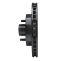 Picture of R1 87-93 Ford Mustang Front Left Drilled & Slotted Black Brake Rotor
