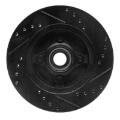 Picture of R1 87-93 Ford Mustang Front Left Drilled & Slotted Black Brake Rotor