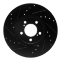 Picture of R1 93-07 Ford Taurus (Excl SHO) Front Right Drilled & Slotted Black Brake Rotor