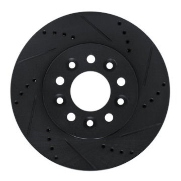 Picture of R1 04-07 Ford Freestar Front Right Drilled & Slotted Black Brake Rotor