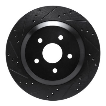 Picture of R1 04-07 Ford Freestar Rear Left Drilled & Slotted Black Brake Rotor