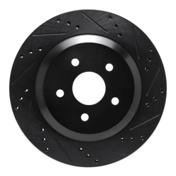 Picture of R1 04-07 Ford Freestar Rear Right Drilled & Slotted Black Brake Rotor