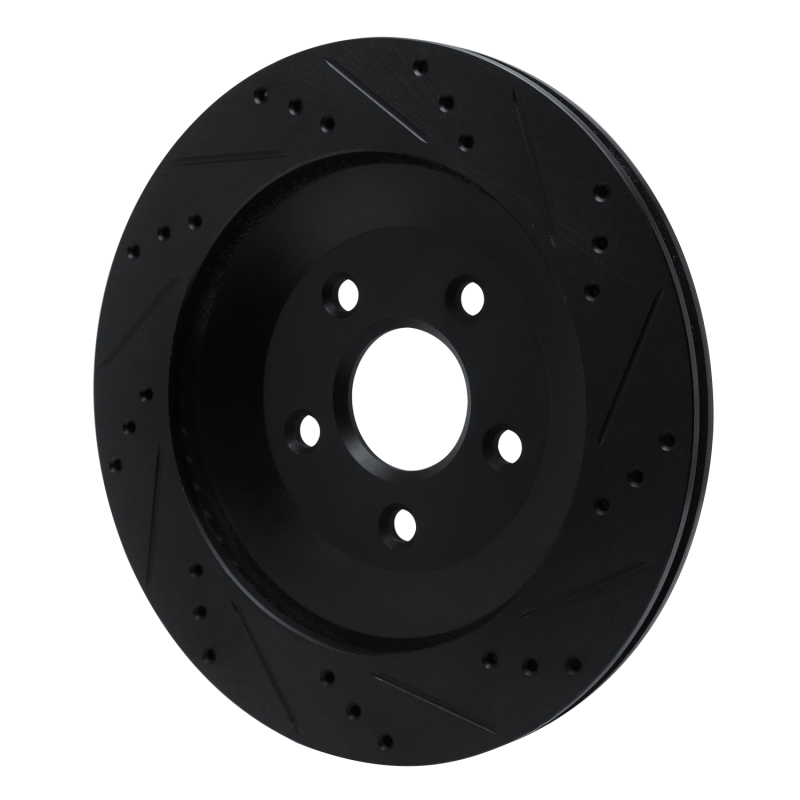 Picture of R1 04-07 Ford Freestar Rear Left Drilled & Slotted Black Brake Rotor