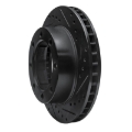 Picture of R1 80-94 Ford F-350 4WD (Excl Super Duty) Front Right Drilled & Slotted Black Brake Rotor