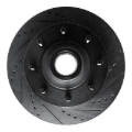 Picture of R1 99-02 Ford F-350 Super Duty 2WD Front Right Drilled & Slotted Black Brake Rotor
