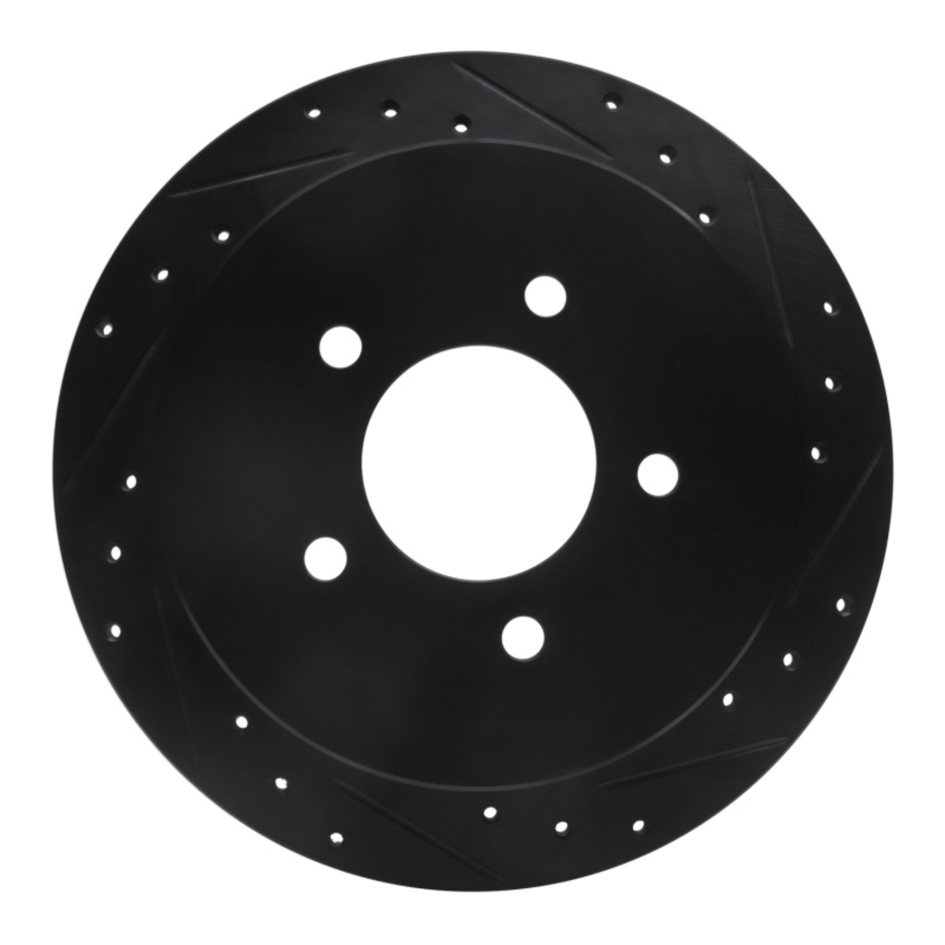 Picture of R1 97-04 Ford F-150 RWD Rear Right Drilled & Slotted Black Brake Rotor