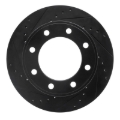 Picture of R1 05-12 Ford F-250 4WD (Super Duty) Rear Left Drilled & Slotted Black Brake Rotor