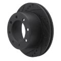 Picture of R1 05-12 Ford F-250 4WD (Super Duty) Rear Left Drilled & Slotted Black Brake Rotor