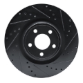 Picture of R1 15-25 Ford Mustang Front Right Drilled & Slotted Black Brake Rotor