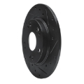 Picture of R1 11-15 Honda CR-Z Rear Right Drilled & Slotted Black Brake Rotor