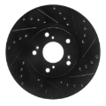 Picture of R1 02-15 Acura ILX Front Right Drilled & Slotted Black Brake Rotor