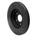 Picture of R1 06-14 Honda Ridgeline Front Left Drilled & Slotted Black Brake Rotor