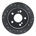 Picture of R1 90-95 Mercedes-Benz 300SL Rear Right Drilled & Slotted Black Brake Rotor