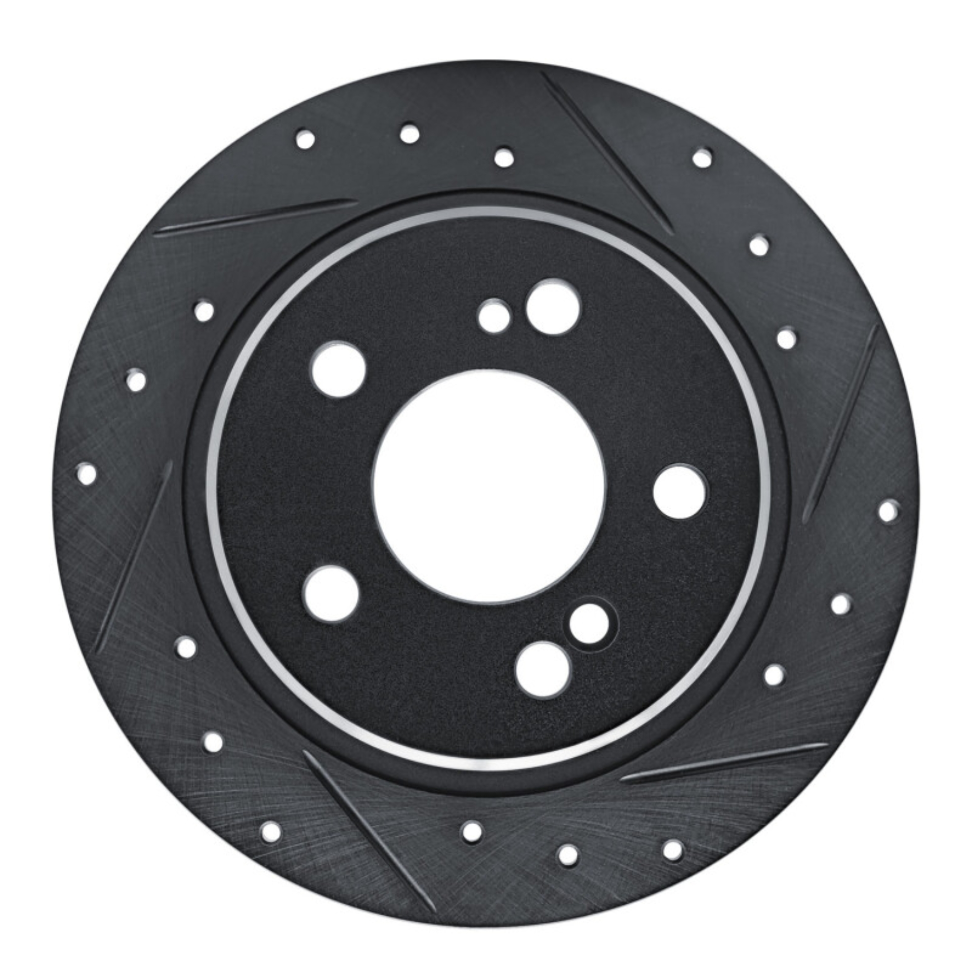 Picture of R1 90-95 Mercedes-Benz 300SL Rear Right Drilled & Slotted Black Brake Rotor