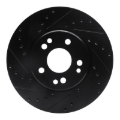 Picture of R1 90-98 Mercedes-Benz 500E Front Left Drilled & Slotted Black Brake Rotor