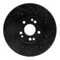 Picture of R1 90-98 Mercedes-Benz 500E Front Left Drilled & Slotted Black Brake Rotor