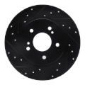 Picture of R1 96-98 Mercedes-Benz SL320 Rear Left Drilled & Slotted Black Brake Rotor